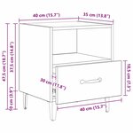 vidaXL Cabinet de chevet 2 Pièces Chêne noir 40 x 35 x 47.5 cm