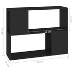 vidaXL Meuble TV Noir 80x24x63 cm Bois d'ingénierie