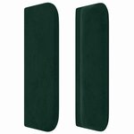 vidaXL Tête de lit avec oreilles Vert foncé 163x16x78/88 cm Velours