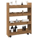 vidaXL Chariot de rangement étroit 4 niveaux chêne artisanal