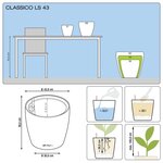 LECHUZA Jardinière CLASSICO LS 43 ALL-IN-ONE taupe brillant 16085