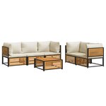vidaXL Salon de jardin avec coussins 6 Pièces bois d'acacia solide