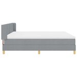 vidaXL Lit à Ressorts avec matelas Gris clair 200 x 200 cm tissu