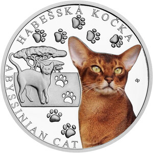 Monnaie ABYSSINIAN Cat Breeds 1 Oz Argent 1$ Niue 2026 (PRÉCOMMANDE)
