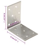 vidaXL Équerres de fixation 40 Pièces 2 mm 60x40x60 mm acier galvanisé