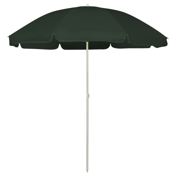 vidaXL Parasol de plage Vert 240 cm
