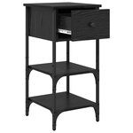 vidaXL Tables de nuit 2 Pièces Chêne noir 34x36x70 cm Bois d'ingénierie