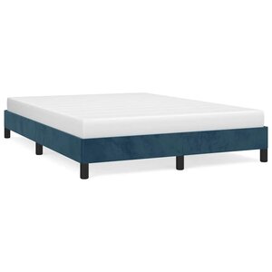 vidaXL Cadre de lit sans matelas bleu foncé 140x190 cm velours