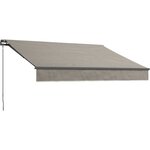 Store banne manuel sans coffre 2,90 x 2m en aluminium, structure grise anthracite, toile taupe BEAURIVAGE