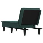 vidaXL Chaise longue vert foncé velours