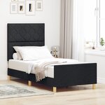vidaXL Cadre de lit Noir 90x200 cm en tissu