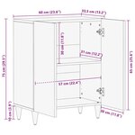 vidaXL Buffet gris clair 60x33 5x75 cm bois de manguier massif