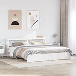 vidaXL Cadre de lit avec tête de lit sans matelas blanc 180x200 cm