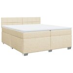 vidaXL Sommier à lattes de lit avec matelas Crème 200x200 cm Tissu