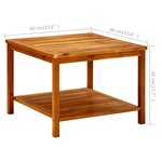 vidaXL Table basse 60x60x45 cm Bois d'acacia solide