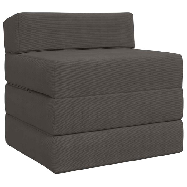 vidaXL Canapé-lit pliable Gris foncé 200 x 70 x 15 cm