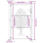 vidaXL Portail de jardin 105x155 cm acier corten conception de l'arbre
