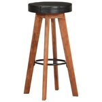 vidaXL Tabourets de bar 2 Pièces Cuir véritable et bois d'acacia solide