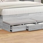 vidaXL Tiroirs de lit avec tiroir Sonoma gris 140 x 36.5 x 16.5 cm