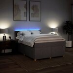 vidaXL Sommier à lattes de lit avec matelas Taupe 140x190 cm Tissu
