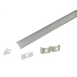 Profilé aluminium 1m pour ruban led avec couvercle blanc opaque - silamp