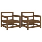 vidaXL Chaises de jardin lot de 2 marron miel bois massif de pin