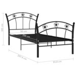 vidaXL Cadre de lit avec design de football Noir Métal 90x200 cm