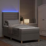 vidaXL Lit à ressorts avec matelas Taupe 90 x 200 cm tissu