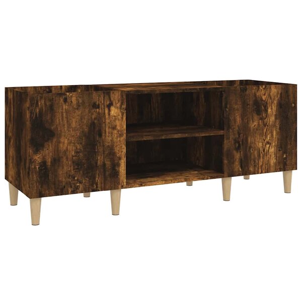 vidaXL Armoire à disques chêne fumé 121x38x48 cm bois d'ingénierie