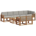 vidaXL Ensemble de canapés d'extérieur 9 Pièces Gris Naturel et Clair