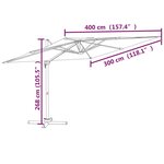 vidaXL Parasol déporté avec mât en aluminium Taupe 400x300 cm