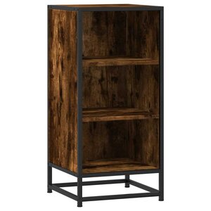 vidaXL Buffet chêne fumé 35 5x35x76 cm bois d'ingénierie et métal