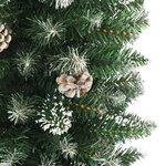 vidaXL Sapin de Noël artificiel mince avec support 210 cm PVC