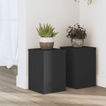 vidaXL Supports pour plantes 2 Pièces noir 20x20x30 cm bois d'ingénierie