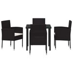 vidaXL Ensemble de salle à manger pour jardin 5 Pièces Noir Poly rotin