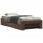 vidaXL Cadre de lit sans matelas chêne marron 100x200 cm