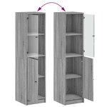 vidaXL Buffet avec porte en verre sonoma gris 35x37x142 cm