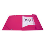 Chemise 3 rabats à élastiques polypropylène 5/10e iderama pp - a4 - rose - x 15 - exacompta