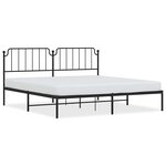vidaXL Cadre de lit métal sans matelas avec tête de lit noir 193x203cm