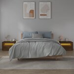 vidaXL Tables de chevet 2 Pièces avec LED chêne marron 60x35x40 cm