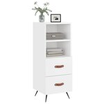 vidaXL Buffet Blanc brillant 34 5x34x90 cm Bois d'ingénierie