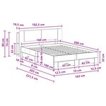 vidaXL Cadre de lit avec rangement Sonoma gris 160 x 200 cm