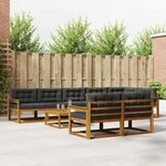 vidaXL Ensemble de canapés d'extérieur 9 Pièces Naturel et Anthracite