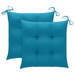 vidaXL Chaises de jardin avec coussins 2 Pièces Acacia solide et acier