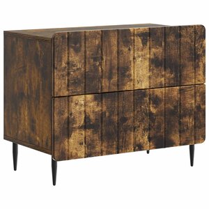 vidaXL Cabinet de chevet avec tiroir Chêne fumé 62 x 34 5 x 49 5 cm