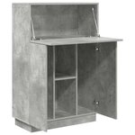 vidaXL Bureau avec porte Gris 71 5 x 31 5 x 106 5 cm Bois d'ingénierie