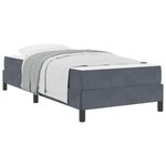 vidaXL Lit à ressorts avec matelas Gris foncé 90 x 210 cm tissu