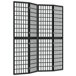 vidaXL Cloison de séparation pliable 4 panneaux 160x170 cm Noir