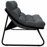 vidaXL Mobilier de jardin avec coussin Noir 110 x 80 x 71cm Métal