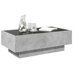 vidaXL Table basse avec LED gris béton 90x50x30 cm bois d'ingénierie
